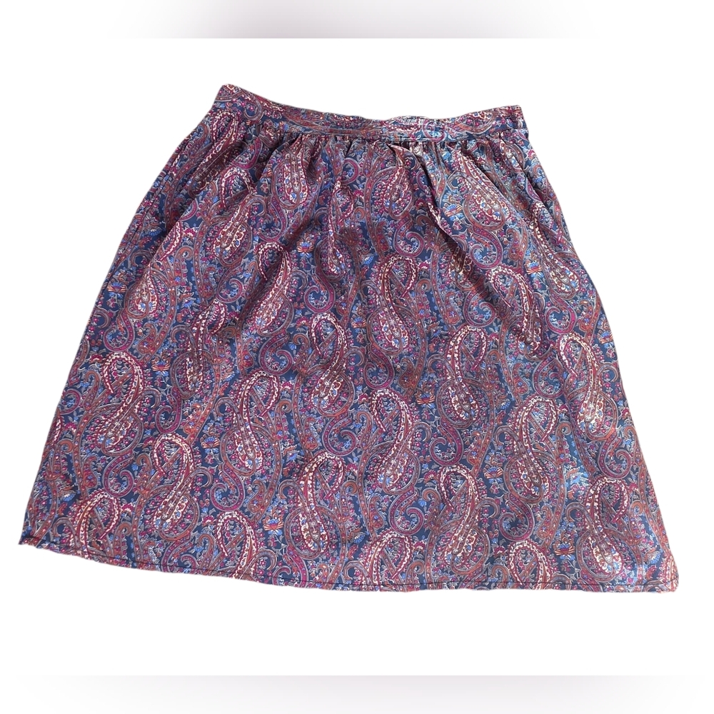 Casual Corner Vintage Y2k Paisley Mini Skirt With Hidden Side Pockets Size 13